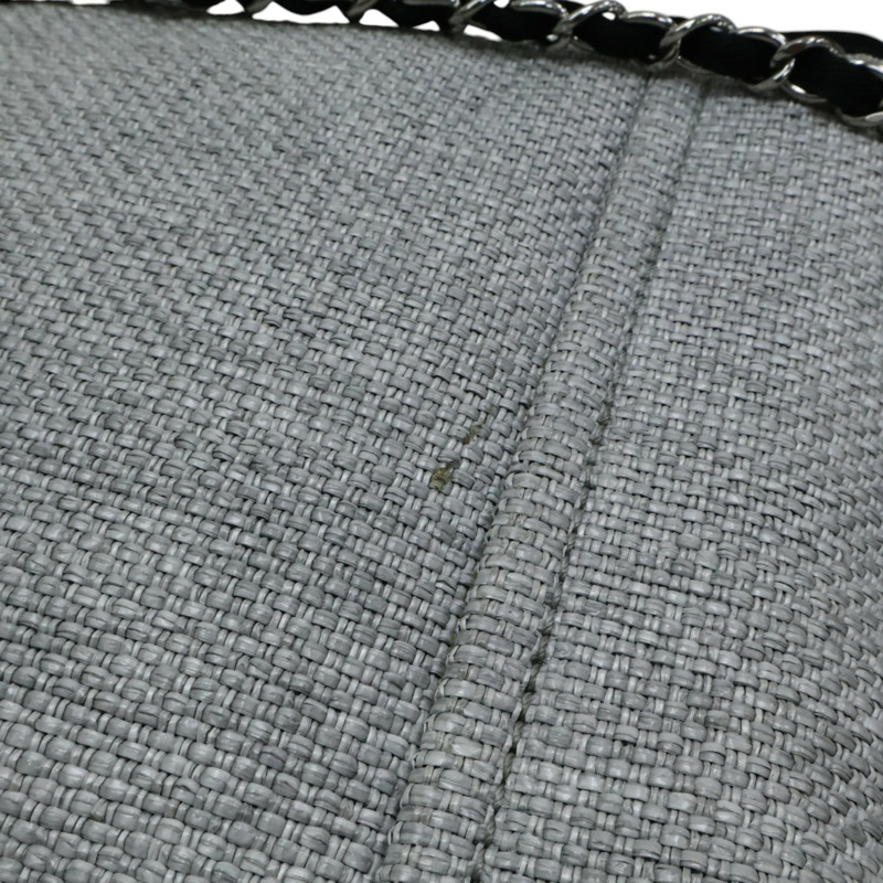灰色 Deauville 沙灘肩背包 編織草編帆布（無卡）【CHANEL 香奈兒】 A93183-11