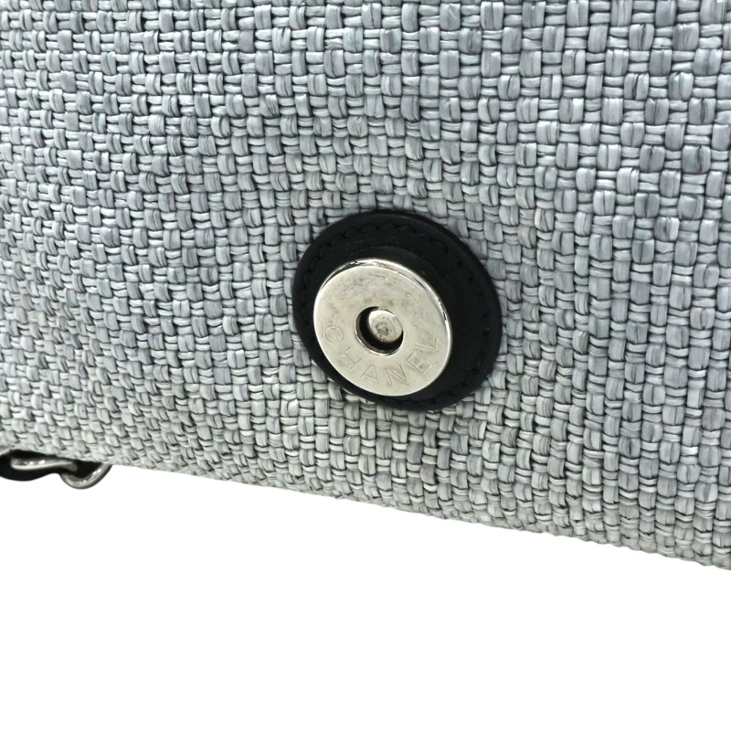 灰色 Deauville 沙灘肩背包 編織草編帆布（無卡）【CHANEL 香奈兒】 A93183-12