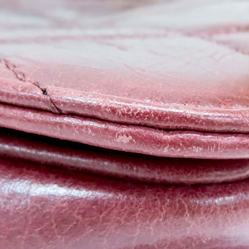 酒紅色 菱格紋 仿舊牛皮 Perfect Edge 鍊帶肩背包 金釦【CHANEL 香奈兒】-15