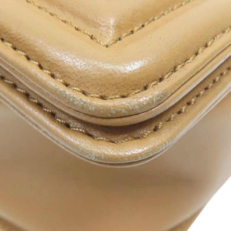 奶茶色 菱格紋 羊皮 BOY 28 鍊帶肩背包 金釦【CHANEL 香奈兒】 A92193-12