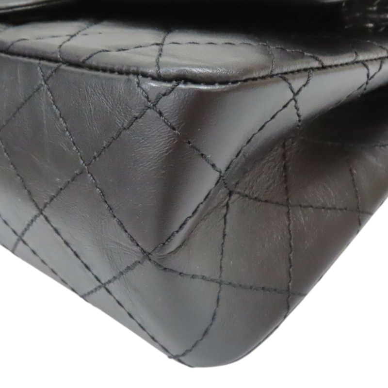 黑色 菱格紋 牛皮 2.55 口蓋包 肩背包 銀釦【CHANEL 香奈兒】 A37586-8