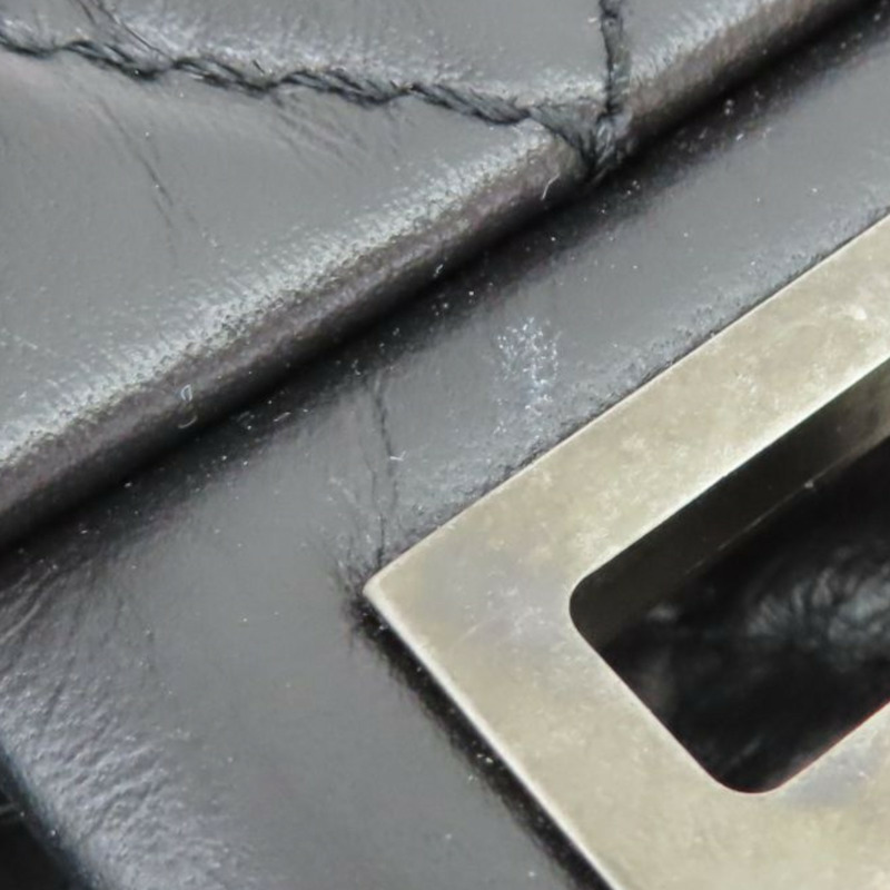 黑色 菱格紋 牛皮 2.55 口蓋包 肩背包 銀釦【CHANEL 香奈兒】 A37586-10