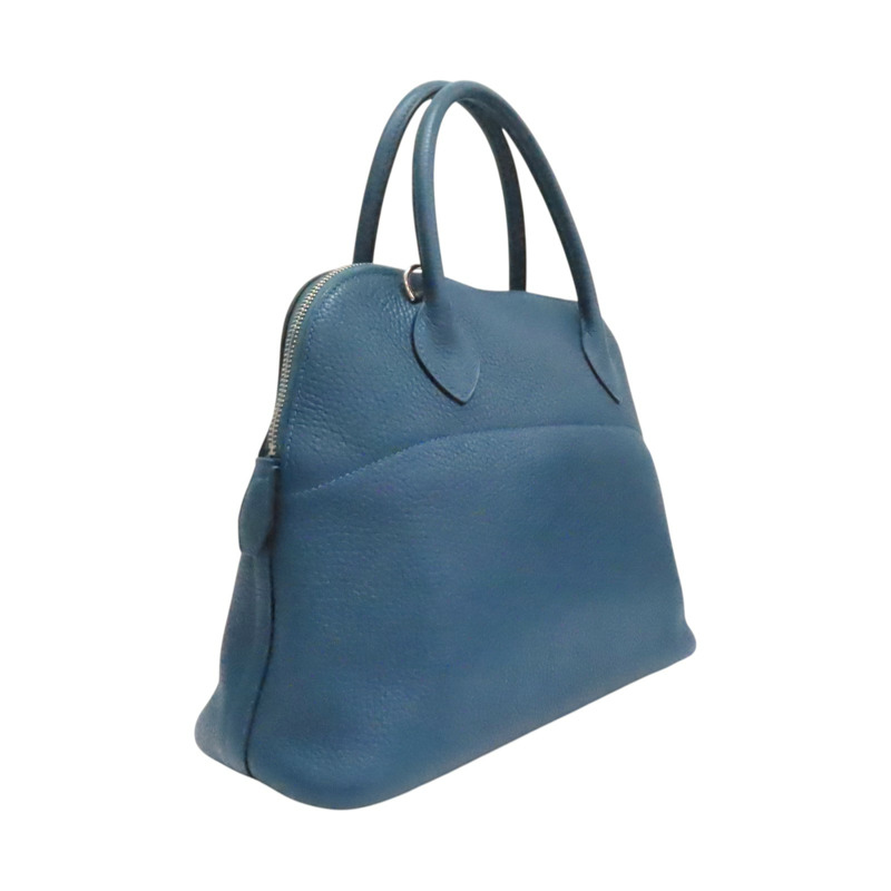 異域藍 Clemence牛皮 Bolide 31 柏莉包 兩用包 T刻 銀扣【HERMES 愛馬仕】-1