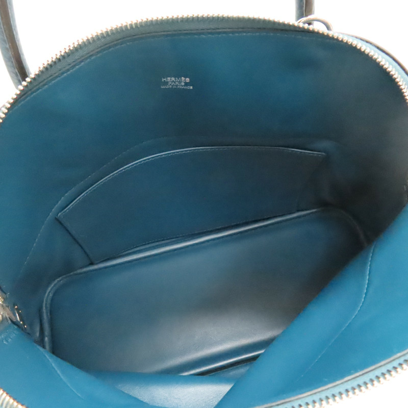 異域藍 Clemence牛皮 Bolide 31 柏莉包 兩用包 T刻 銀扣【HERMES 愛馬仕】-2