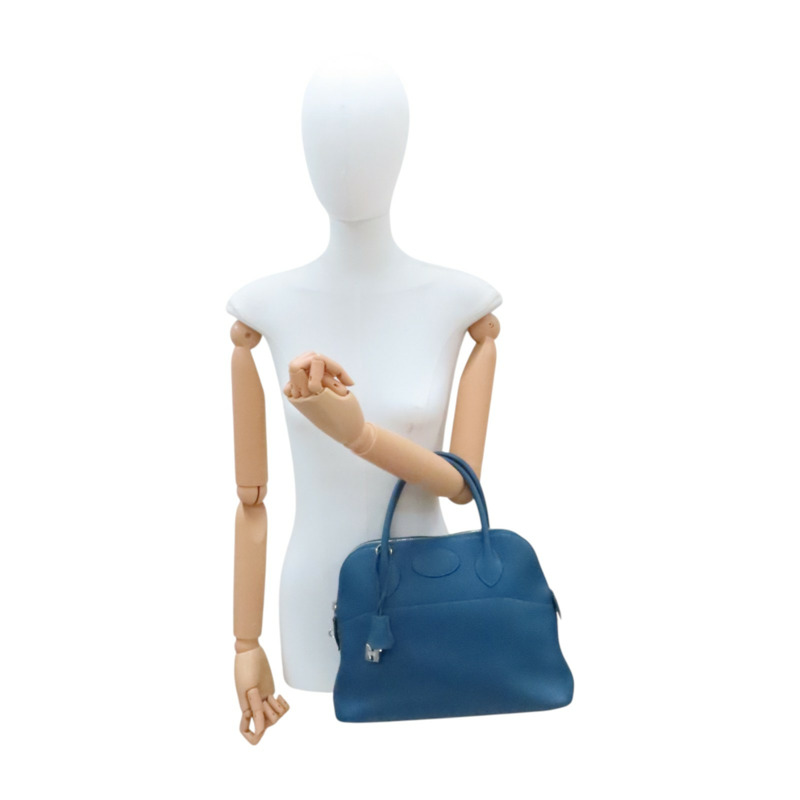 異域藍 Clemence牛皮 Bolide 31 柏莉包 兩用包 T刻 銀扣【HERMES 愛馬仕】-7