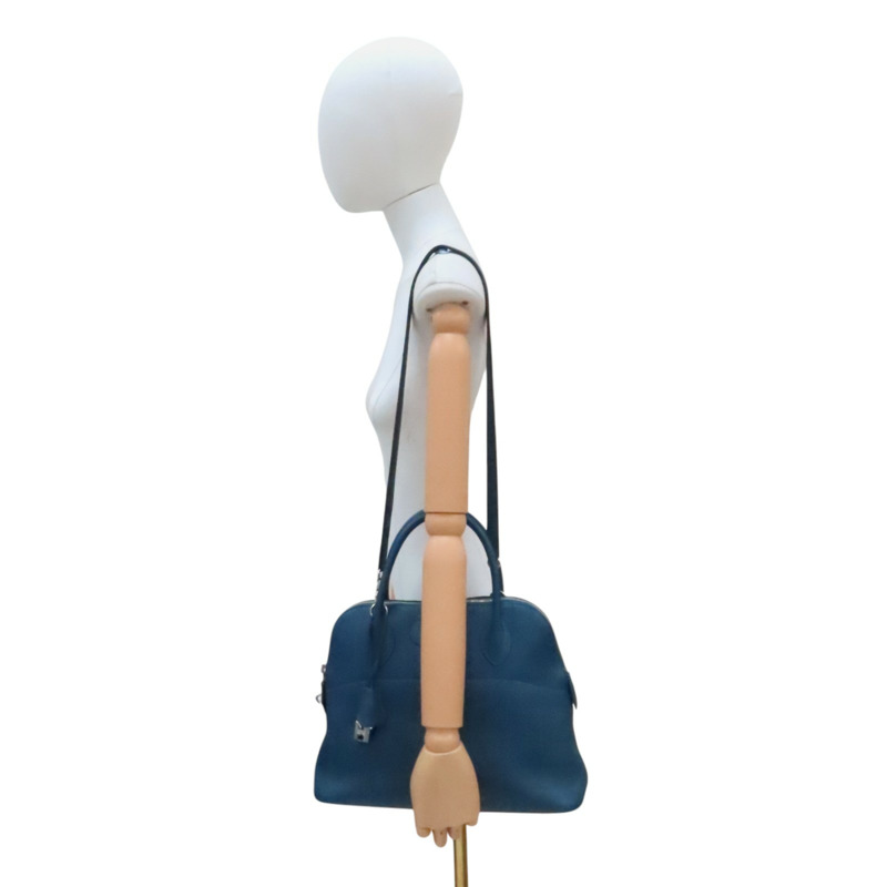 異域藍 Clemence牛皮 Bolide 31 柏莉包 兩用包 T刻 銀扣【HERMES 愛馬仕】-8