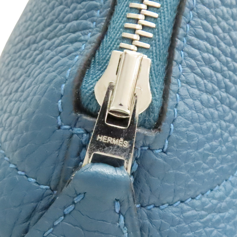 異域藍 Clemence牛皮 Bolide 31 柏莉包 兩用包 T刻 銀扣【HERMES 愛馬仕】-11