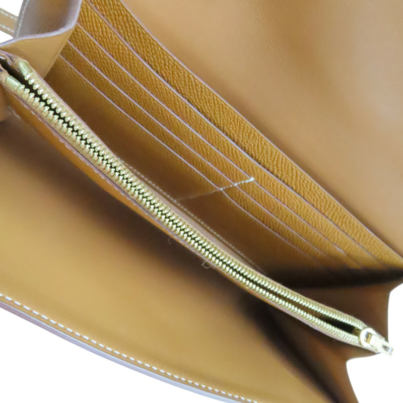 金棕色 Epsom牛皮 Constance To Go Wallet 肩背包 Y刻 金釦【HERMES 愛馬仕】 H080126CC37-2