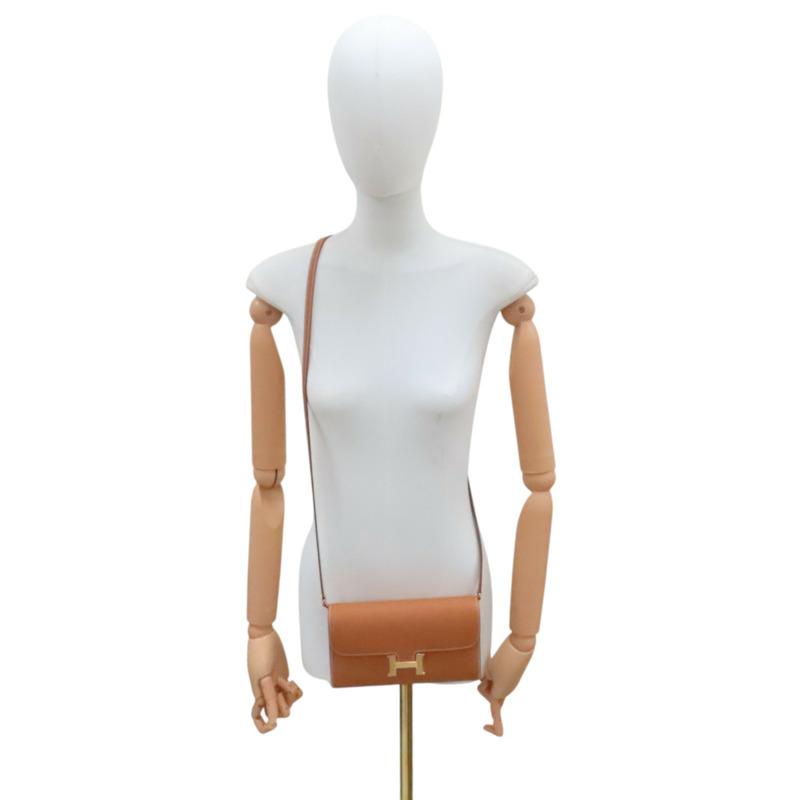 金棕色 Epsom牛皮 Constance To Go Wallet 肩背包 Y刻 金釦【HERMES 愛馬仕】 H080126CC37-8