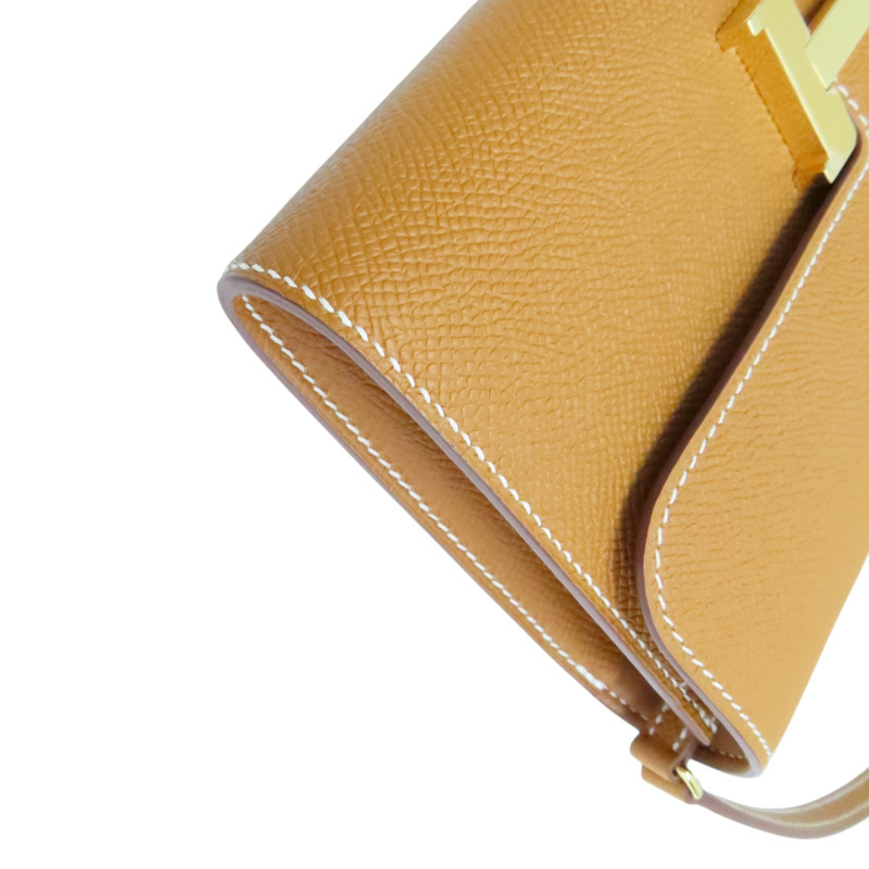 金棕色 Epsom牛皮 Constance To Go Wallet 肩背包 Y刻 金釦【HERMES 愛馬仕】 H080126CC37-10