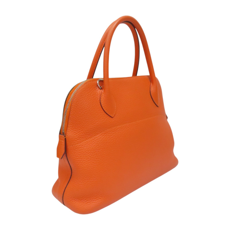 馬仕橘 Clemence牛皮 Bolide 31 柏莉包 兩用包 T刻 銀釦【HERMES 愛馬仕】 T刻/93色/PHW-1