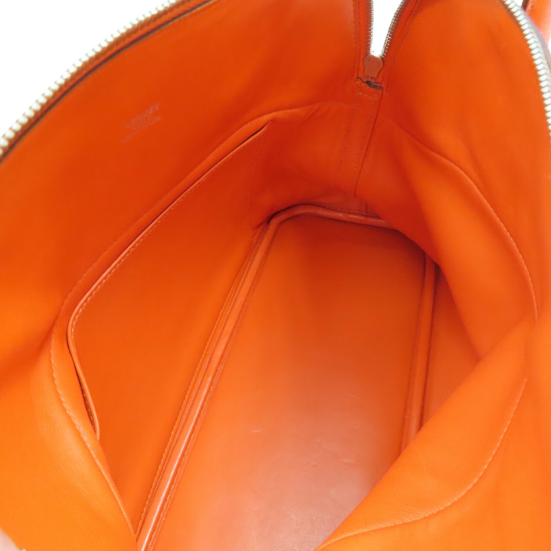 馬仕橘 Clemence牛皮 Bolide 31 柏莉包 兩用包 T刻 銀釦【HERMES 愛馬仕】 T刻/93色/PHW-2