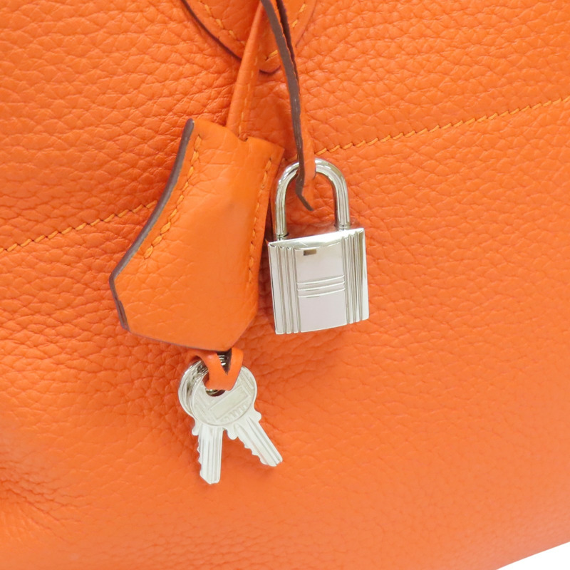 馬仕橘 Clemence牛皮 Bolide 31 柏莉包 兩用包 T刻 銀釦【HERMES 愛馬仕】 T刻/93色/PHW-8