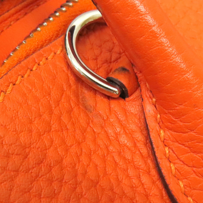 馬仕橘 Clemence牛皮 Bolide 31 柏莉包 兩用包 T刻 銀釦【HERMES 愛馬仕】 T刻/93色/PHW-15