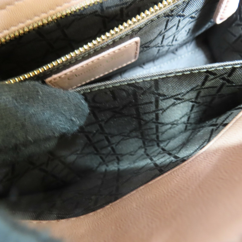 粉色 籐格紋羊皮 Lady Dior My ABCDior 小型包 两用包【Dior 迪奧 】 M0538ONGE-4