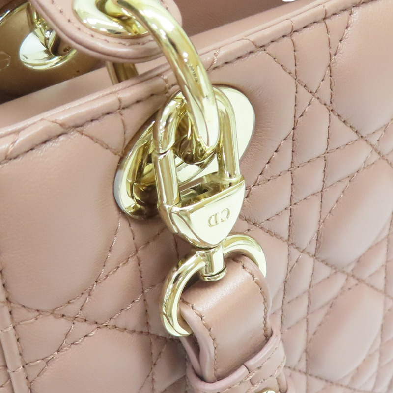 粉色 籐格紋羊皮 Lady Dior My ABCDior 小型包 两用包【Dior 迪奧 】 M0538ONGE-10