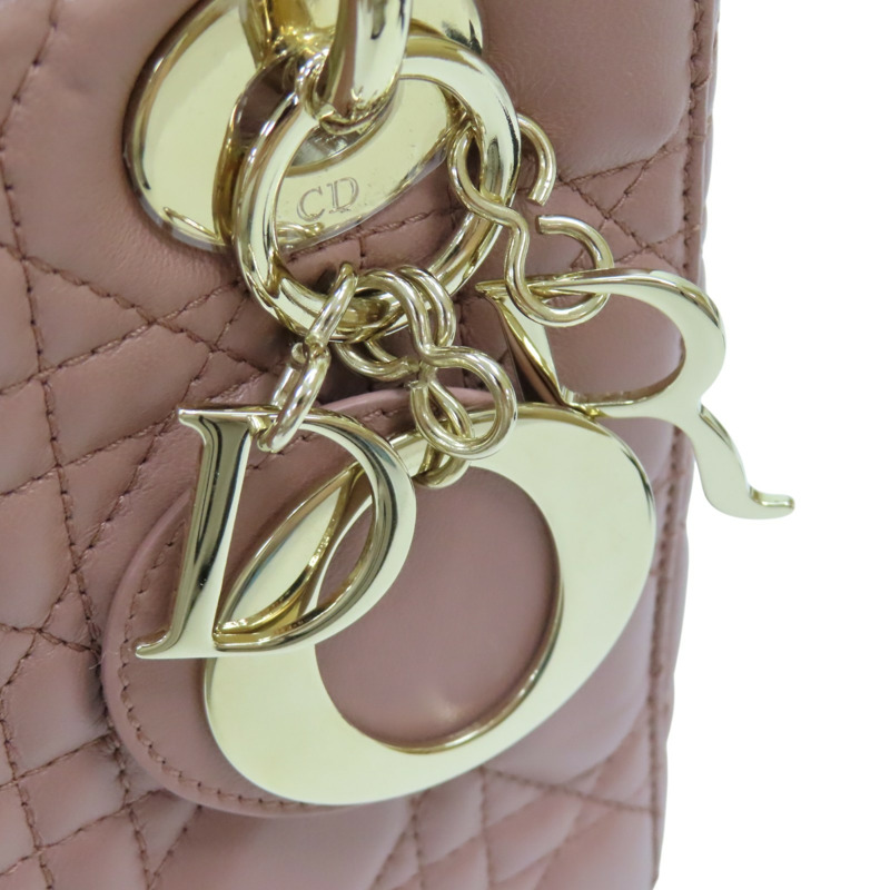 粉色 籐格紋羊皮 Lady Dior My ABCDior 小型包 两用包【Dior 迪奧 】 M0538ONGE-11