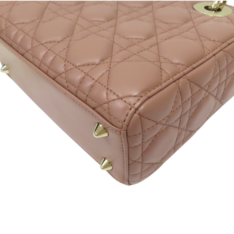 粉色 籐格紋羊皮 Lady Dior My ABCDior 小型包 两用包【Dior 迪奧 】 M0538ONGE-12