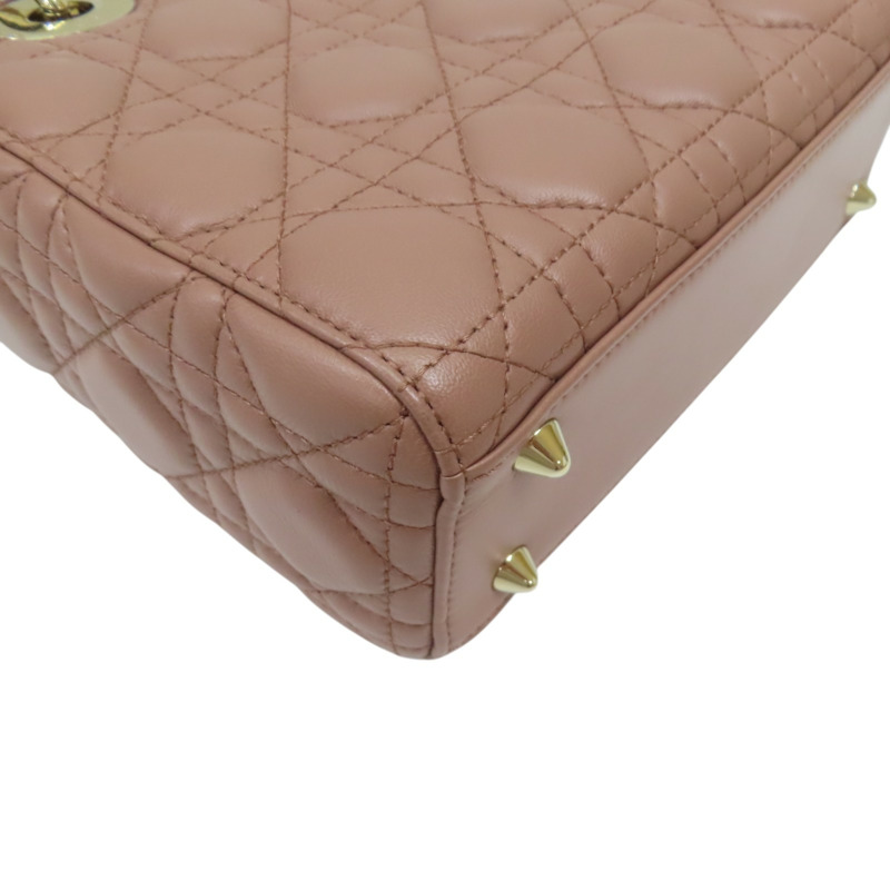 粉色 籐格紋羊皮 Lady Dior My ABCDior 小型包 两用包【Dior 迪奧 】 M0538ONGE-13