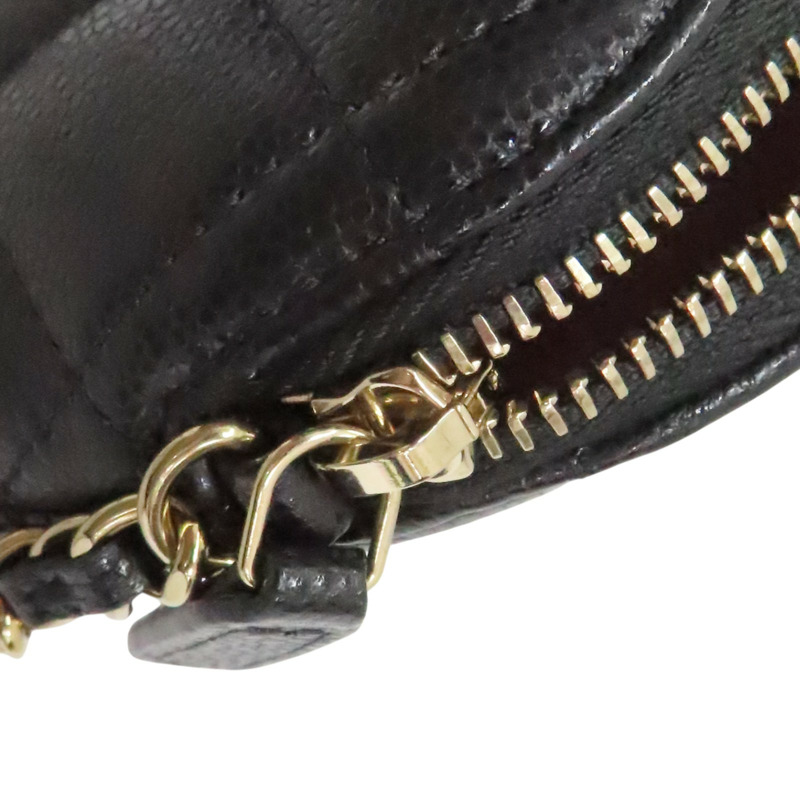 黑色 菱格紋 荔枝牛皮 貝殼包 鍊帶肩背包 金釦【CHANEL 香奈兒】 AP4016-10