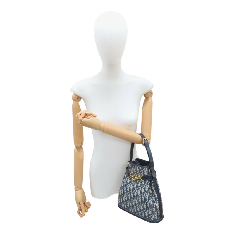 藍色 Oblique 緹花帆布 C'est Dior 中型 水桶包 兩用包【Dior 迪奧 】 M2271UTZQ-7