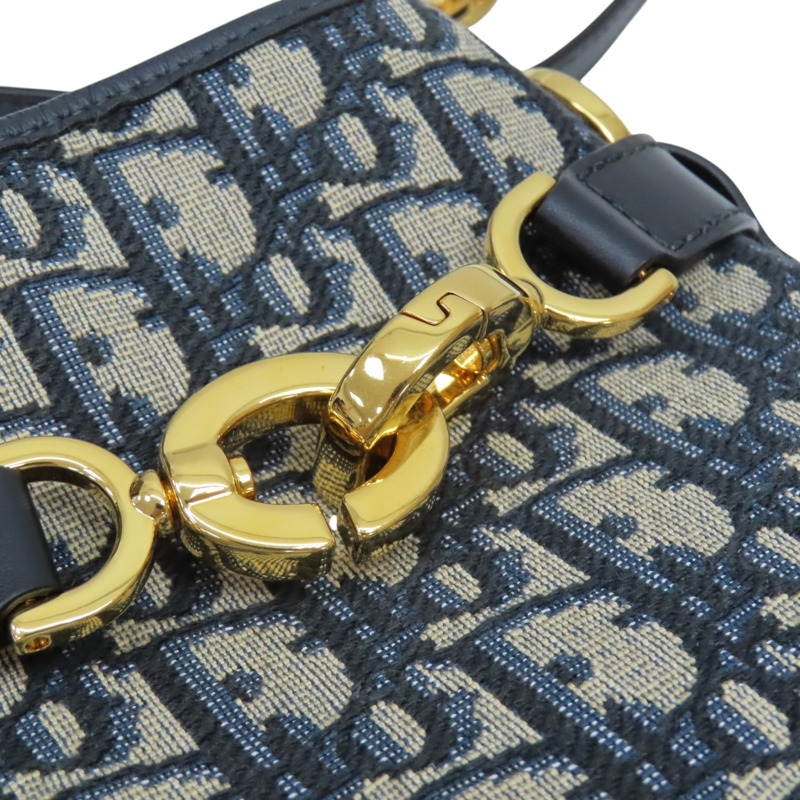 藍色 Oblique 緹花帆布 C'est Dior 中型 水桶包 兩用包【Dior 迪奧 】 M2271UTZQ-11