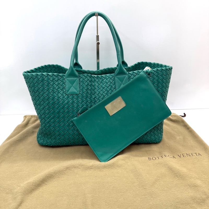 BOTTEGA VENETA 綠色INTRECCIATO CABAS MM 手提包-2