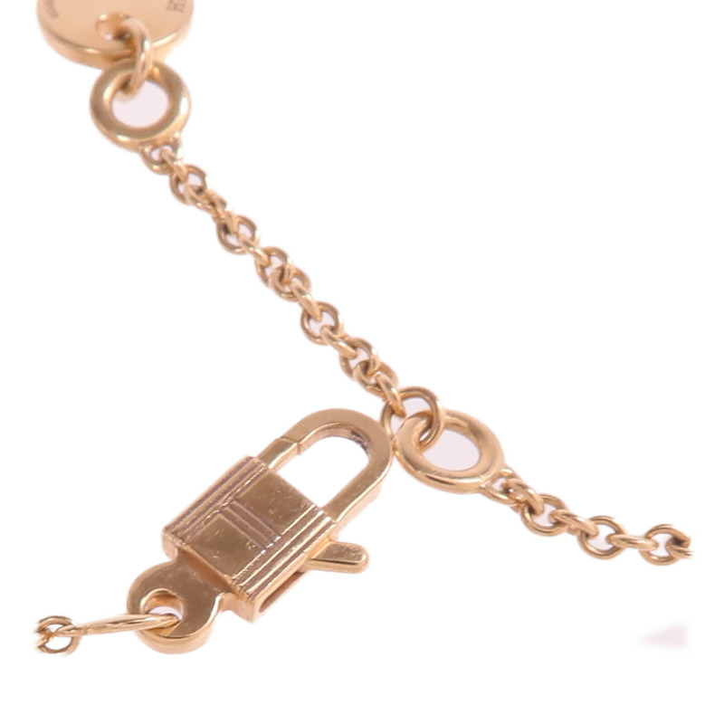 HERMES 18K玫瑰金Constance Necklace黑玉項鍊-5