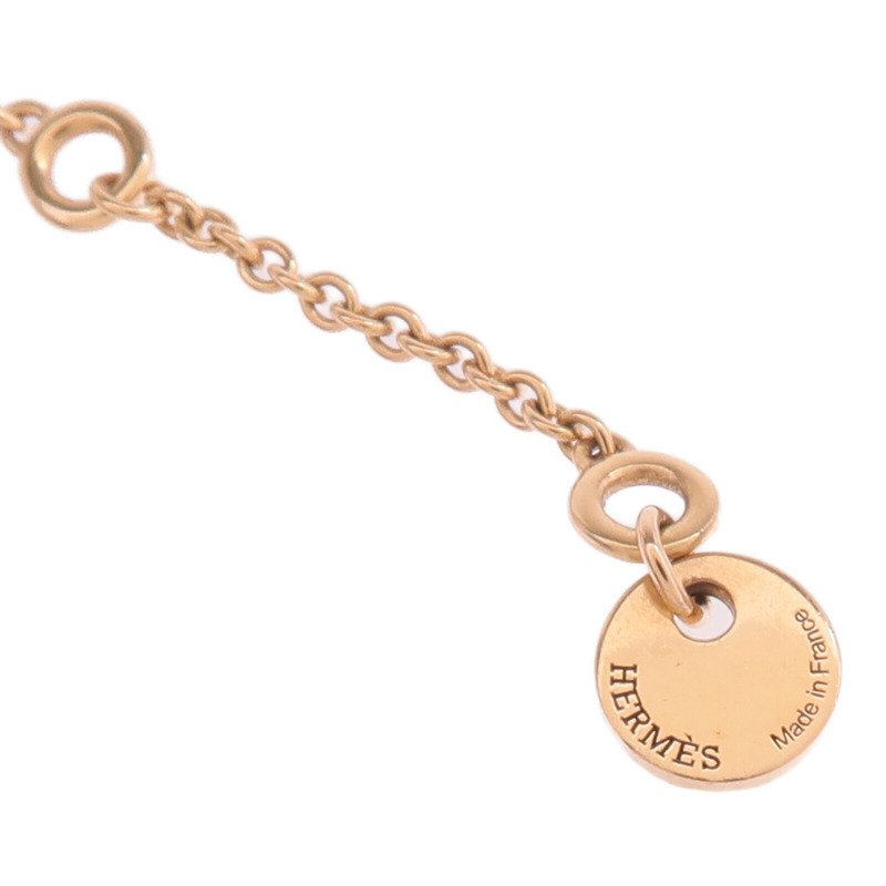 HERMES 18K玫瑰金Constance Necklace黑玉項鍊-6