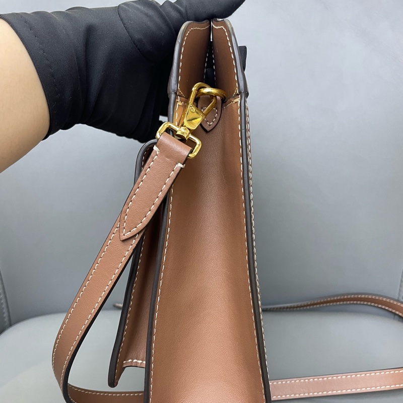 Burberry 巴寶莉 VintagePocket bag 雙色白棕 帆布包 托特包 郵差包 尺寸：23×22cm-2