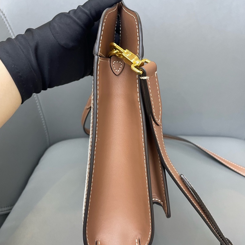 Burberry 巴寶莉 VintagePocket bag 雙色白棕 帆布包 托特包 郵差包 尺寸：23×22cm-3