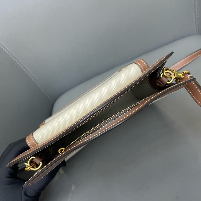 Burberry 巴寶莉 VintagePocket bag 雙色白棕 帆布包 托特包 郵差包 尺寸：23×22cm-4