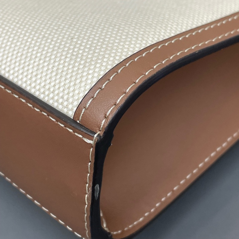 Burberry 巴寶莉 VintagePocket bag 雙色白棕 帆布包 托特包 郵差包 尺寸：23×22cm-7