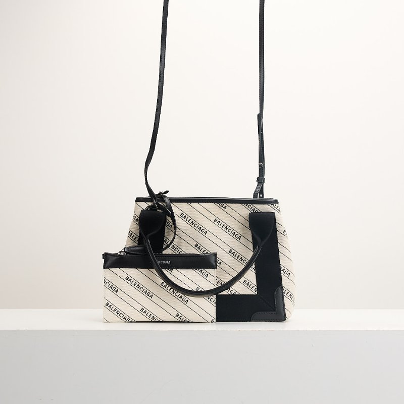 二手Balenciaga Navy cabas xs帆布包-0