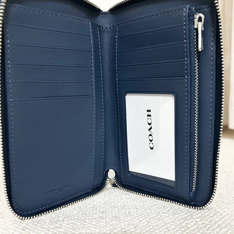 COACH 絎縫牛仔布拉鍊中夾-4