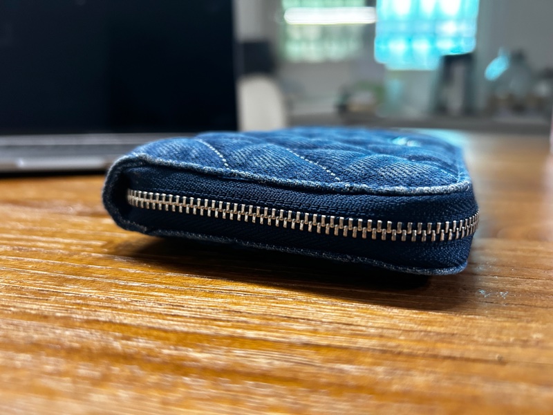 COACH 絎縫牛仔布拉鍊中夾-6