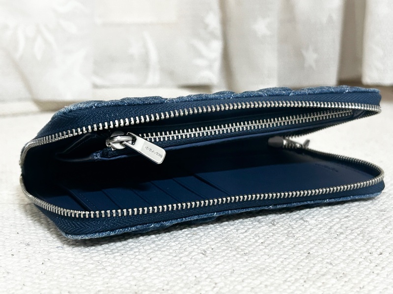 COACH 絎縫牛仔布拉鍊中夾-9