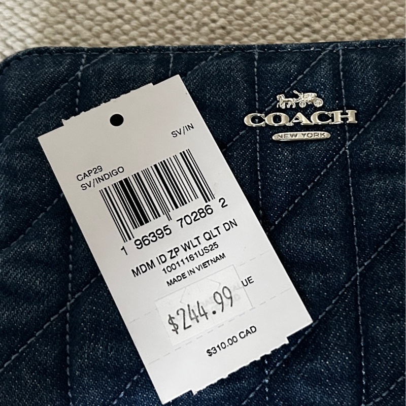 COACH 絎縫牛仔布拉鍊中夾-11