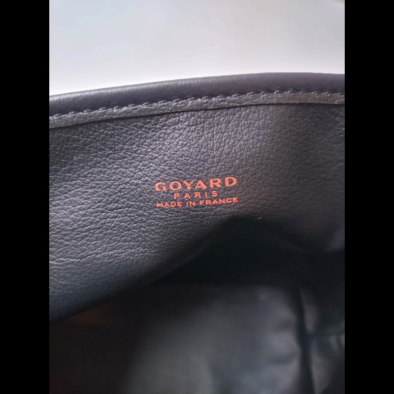 Goyard 黑底咖印花幸運草帆布雙面托特包 mini Anjou-17