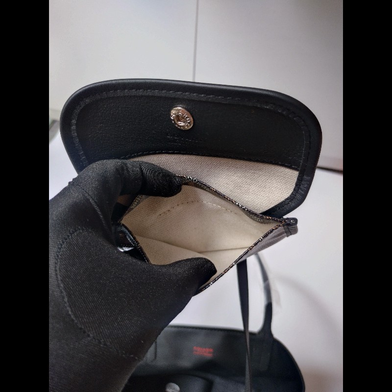 Goyard 黑底咖印花幸運草帆布雙面托特包 mini Anjou-22