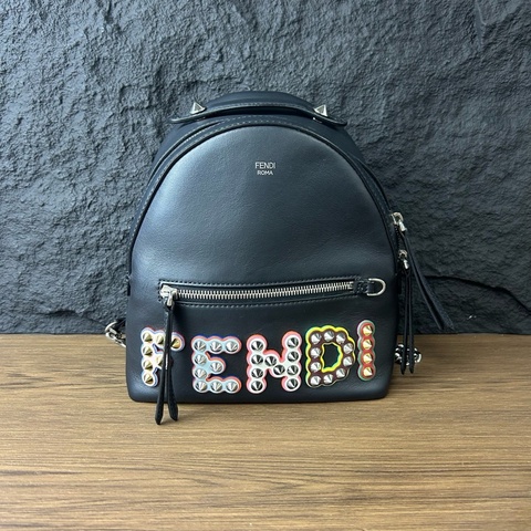 Fendi 芬迪雙肩背包小惡魔背包皮質包
