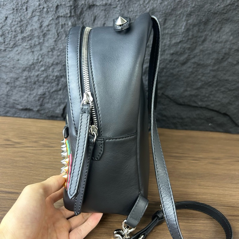 Fendi 芬迪雙肩背包小惡魔背包皮質包-3