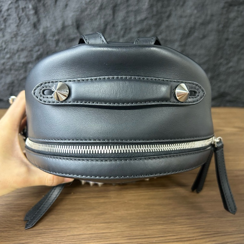 Fendi 芬迪雙肩背包小惡魔背包皮質包-5