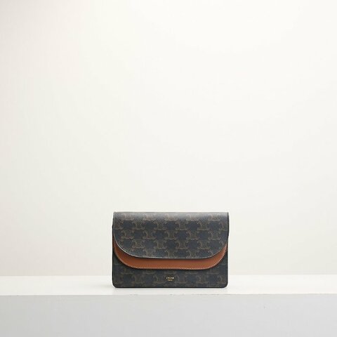 二手Celine woc老花信封包/棕色