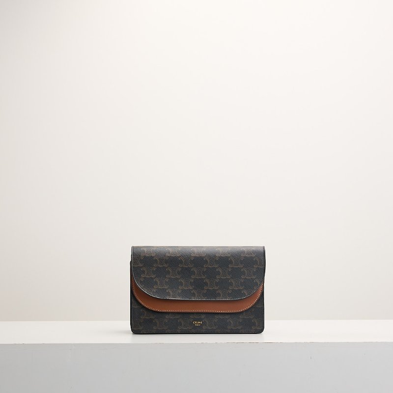 二手Celine woc老花信封包/棕色-1