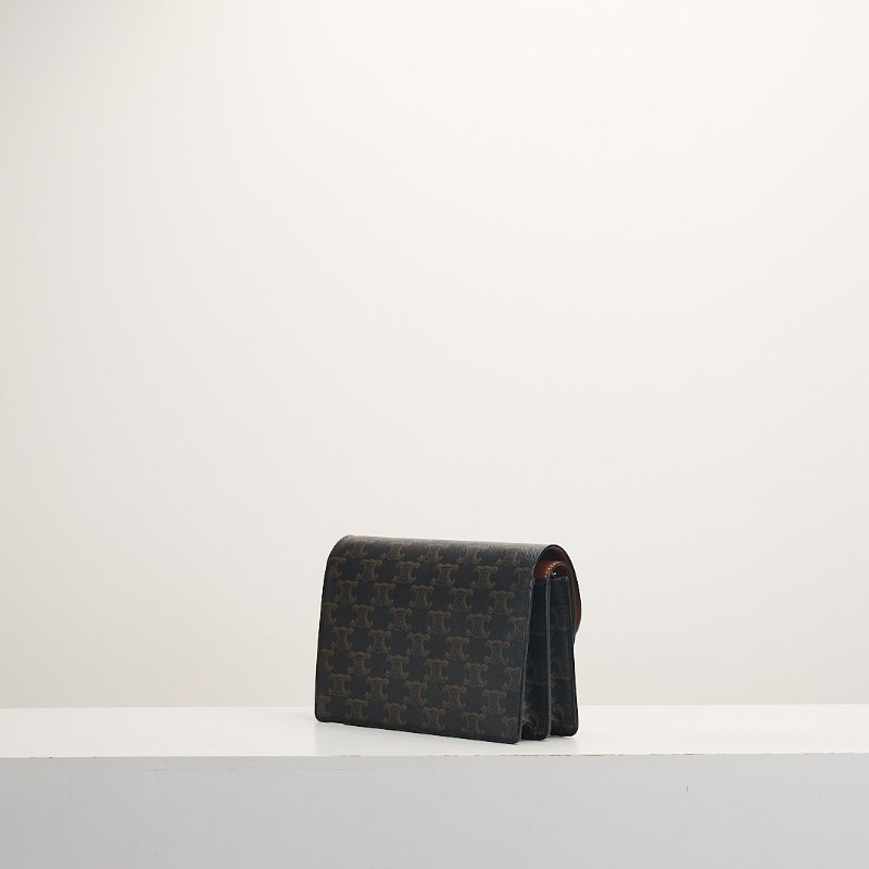 二手Celine woc老花信封包/棕色-3