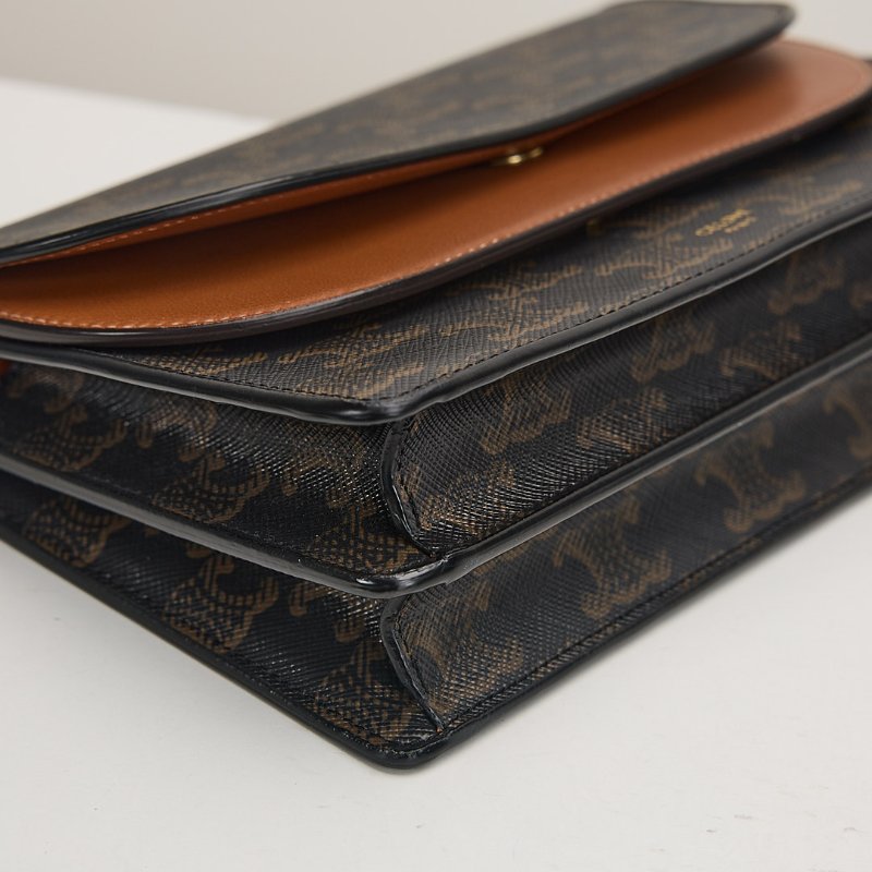 二手Celine woc老花信封包/棕色-7