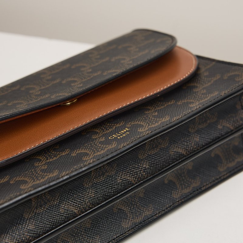 二手Celine woc老花信封包/棕色-8