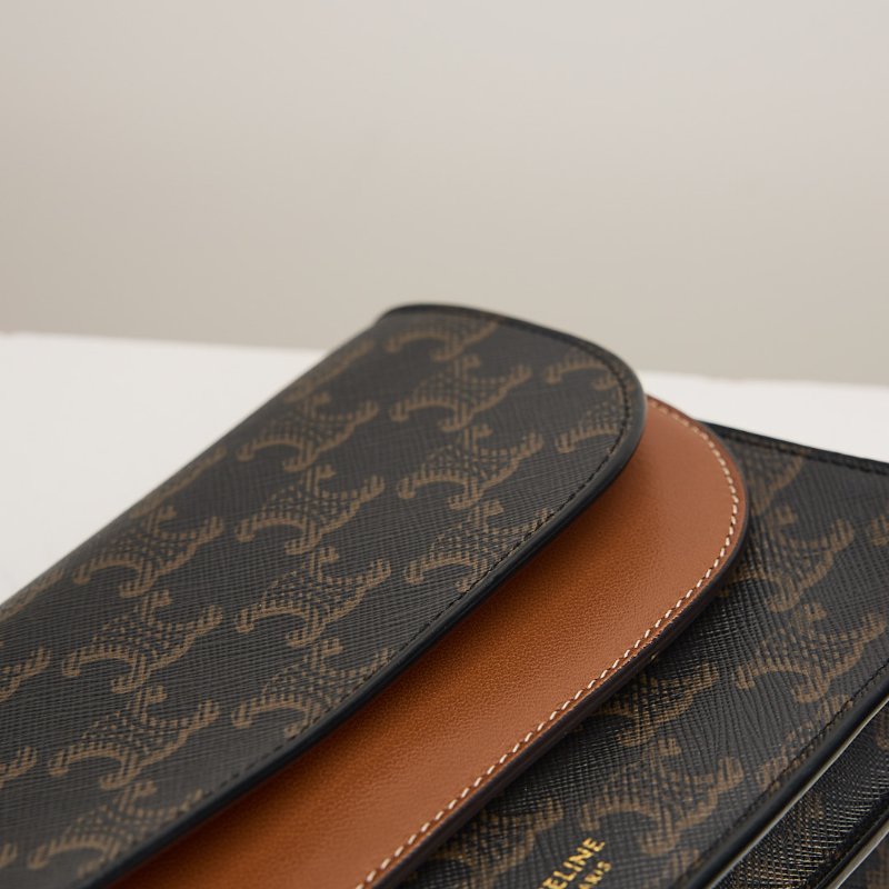 二手Celine woc老花信封包/棕色-9