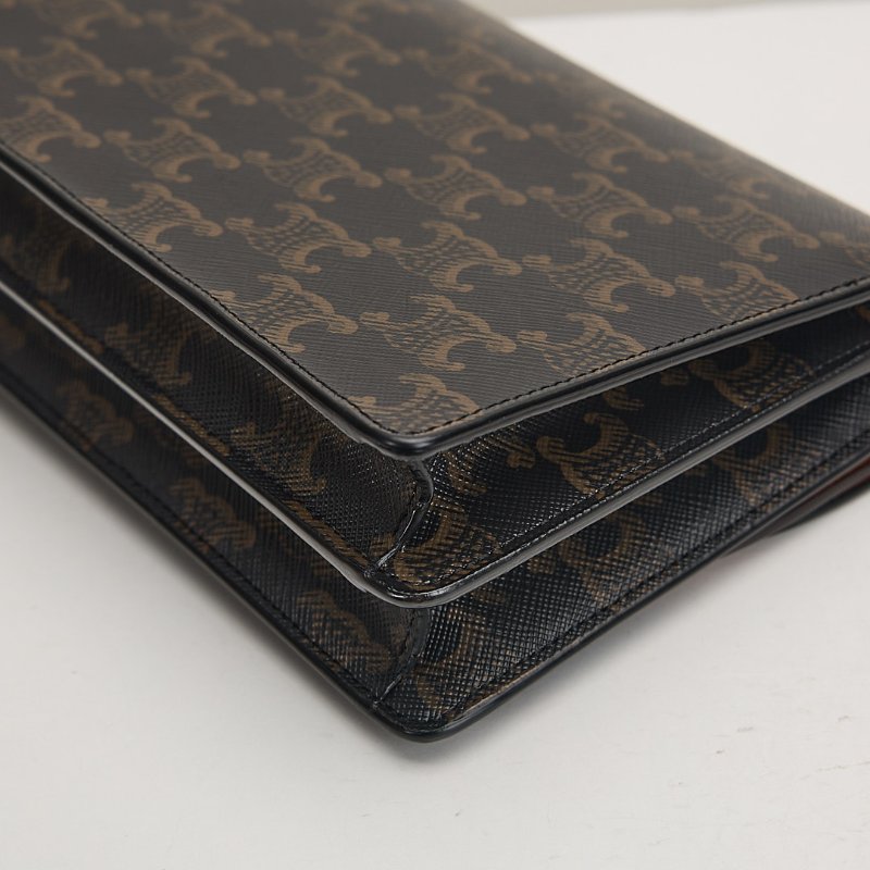 二手Celine woc老花信封包/棕色-10